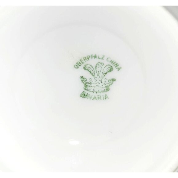 Vintage Teacup and Saucer Set by OBERPFALZ Bone China Pink Blue Floral Bavaria - Picture 7 of 11